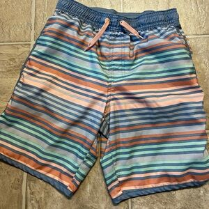 art class Kids Swim Trunks - Blue and Orange Stripes